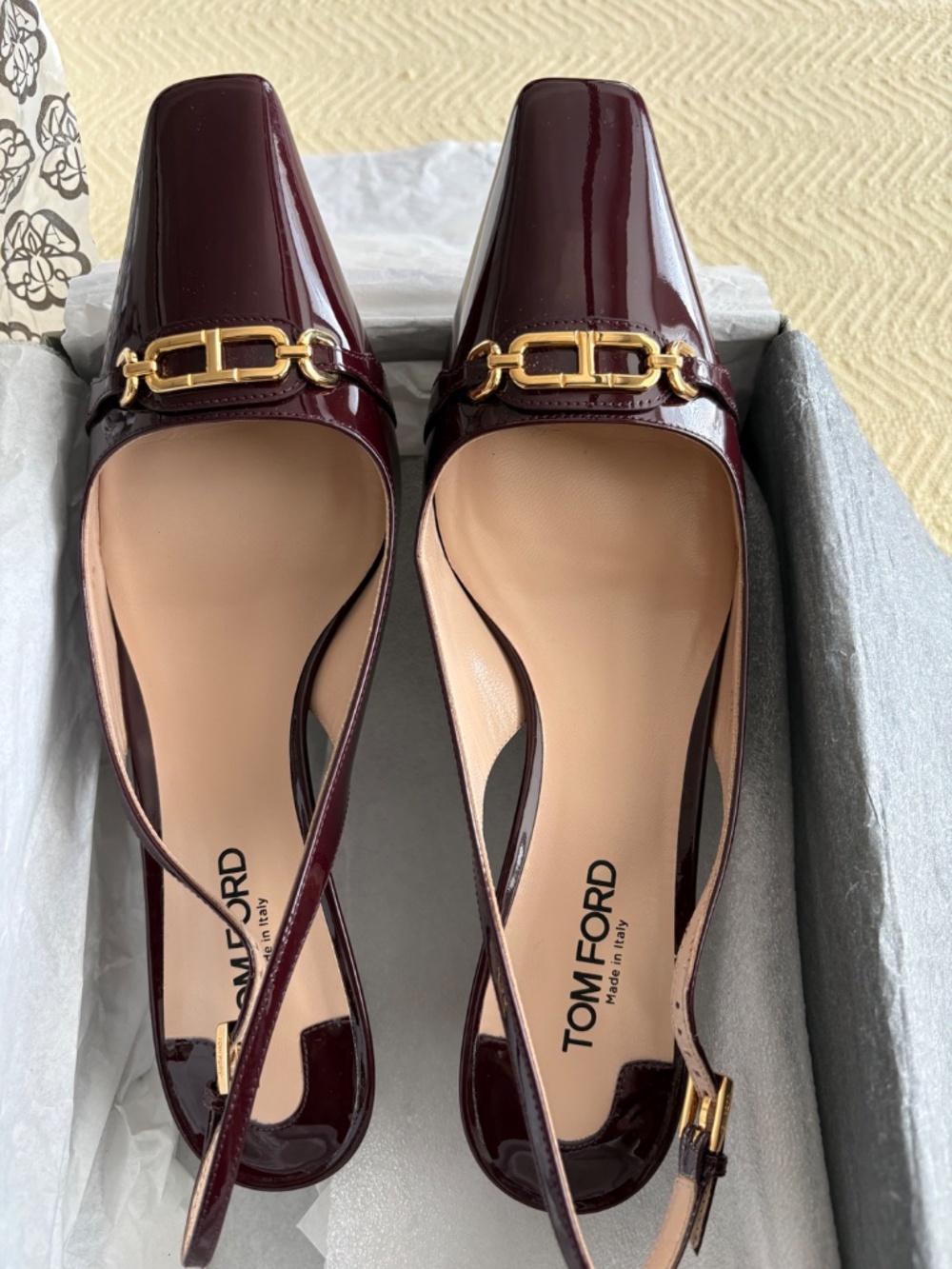 TOM FORD  55MM Leather Slingback Pumps